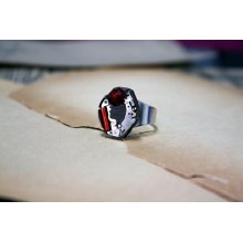 Digital watch movement adjustable unisex ring