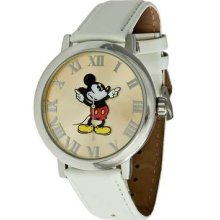 Disney Ingersoll Classic Time Mickey Mouse Watch 26096 White Band Unisex
