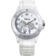 Disney Mickey Mouse Crystal Accent White Resin Watch