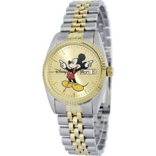 Disney Mickey Mouse Two Tone Stainless Steel Watch - Men