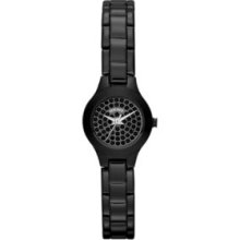 DKNY Black Mini Black Stainless Steel Three-Hand Glitz Watch