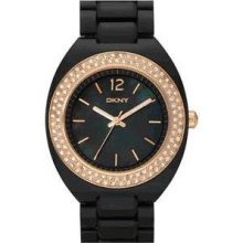 DKNY Black Plastic Glitz Ladies watch NY8094