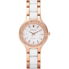 DKNY Ceramic And Steel Crystal Ladies Watch NY8141