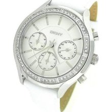 DKNY Chronograph White Dial Leather Ladies Watch NY8253 ...