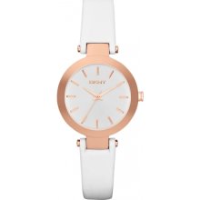 DKNY DKNY Rose Tone White Leather Watch