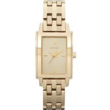 DKNY Gold Ladies Rectangular Gold IP Stainless Steel Bracelet Watch