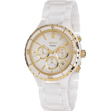 DKNY NY8194 White Dial White Ceramic Band Chrono Women's Watch