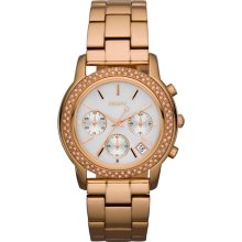 DKNY Women's NY8432 Rose Gold Tone Bracelet Crystal Accented Watch