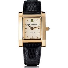 Duke Women's Swiss Watch - Gold Quad Watch w/ Leather Strap