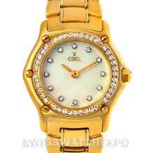 Ebel Ladies 18K Yellow Gold Diamond Watch 890910