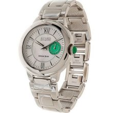 Ecclissi Sterling Gemstone Crown Round Dial Bracelet Watch - Green - One Size