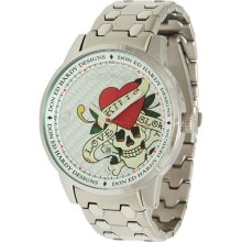 Ed Hardy Stellar Mens Silver-Tone Watch