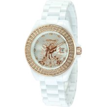 Ed Hardy Womens Rose Goldtone & White Resin Watch