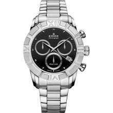 EDOX Watches Edox Women's Black Dial Stainless Steel Stainless Steel/