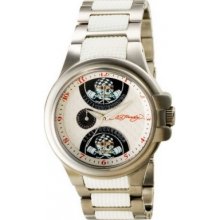 EDSP-SSP Ed Hardy Mens Speeder White Steel Watch