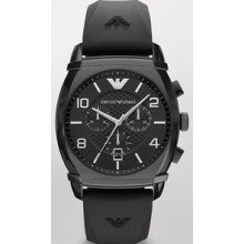 Emporio Armani Classic Chronograph Rubber Mens Watch AR0349