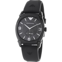 Emporio Armani Men's Classic Black Rubber Strap Watch