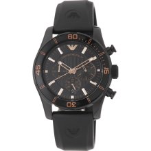 Emporio Armani Men's 'Sport' Black Dial Black Rubber Strap Watch