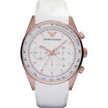 Emporio Armani Sportivo White Rubber Mens Watch AR5979