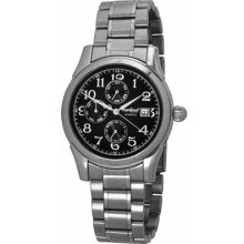 Engelhardt Black Automatic Watch, Calendar, Stainless Steel, Ã˜41mm,