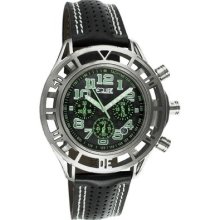 Equipe Chassis Men's Watch with Silver Case and Black / Green Dial