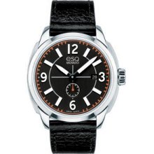 ESQ by Movado SWiss Quartz Excel Orange Black Leather Men's Watch 07301410