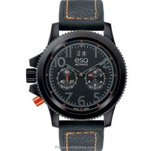 ESQ Mens Fusion Dual Time Strap Watch Black Dial and IP 07301423