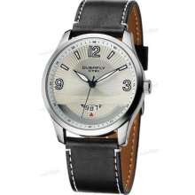 Eyki Luxury Move Date Japan Quartz Men White Dial Leather Wrist Watch Gift M00