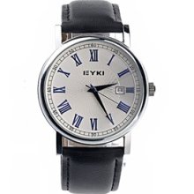 EYKI W8522G Stainless Steel Round Case Men's Quartz Wrist Watch Calend