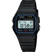 F91w Casio F91-1 Black Digital Alarm With Light, Sport Watch F91w-1 / F91