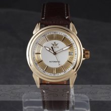 Fashion Business Style Luxury Auto Date Mechanical Men Wrist Watch Vintage Clock