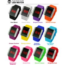 Fashion Colors Sport Silicone/rubber Led Digital Date Men Women Wrist Watch Gift