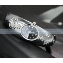 Fashion Crystal Ladies Women Gold Silver Black Bracelet Lady Quartz Wrist Watch