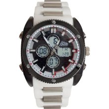 Fashion Watches Mens White Multifunction Dual-Time Watch