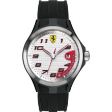 Ferrari Watch, Mens Lap Time Black Silicone Strap 44mm 830013