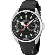 Festina Men's Multifunction F16572/4 Black Leather Quartz Watch w ...