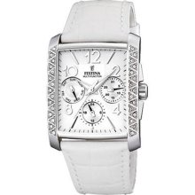 Festina Women's F16524/1 White Leather Quartz Watch with White Dial