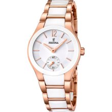 Festina Women's Quartz Watch With White Dial Analogue Display And White Stainless Steel Bracelet F16589/1