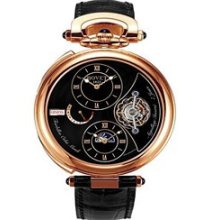 Fleurier 46 Tourbillon Orbis Mundi Amadeo (RG / Black Enamel-MOP / Leather Strap)