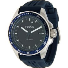 Fossil AM4387 Decker Grey Round Dial Silicone Strap