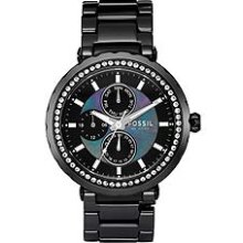 Fossil Ceramic Multifunction Black Mother-of-Pearl Dial Women's Watch #CE1009