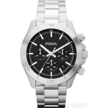 Fossil Ch2848 Retro Traveler Stainless Steel Chronograph Dial Mens Watch