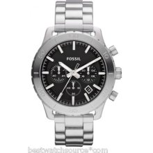 Fossil Chronograph Stainless Steel Black Dial Ch2814 Unisex Ret: $125