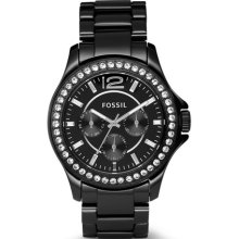 FOSSIL FOSSIL Riley Ceramic Watch - Black with Stones