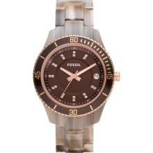 Fossil Ladies Stella Alpine Horn Es3090 Resin Watch In Stock