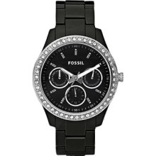 Fossil Ladies Stella Chronograph Black Dial Watch