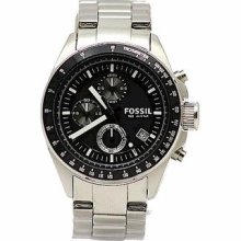 Fossil Men s Decker CH2600 Silver Stainless Steel Chronograph Watch