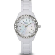 Fossil Stella Mini Three Hand Resin Watch - White - ES2437