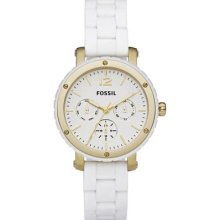 Fossil White Silicone Multifunction Ladies Watch Bq9405