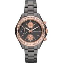 Fossil Womens Dylan Chronograph Stainless Watch - Gunmetal Bracelet - Gunmetal Dial - CH2825